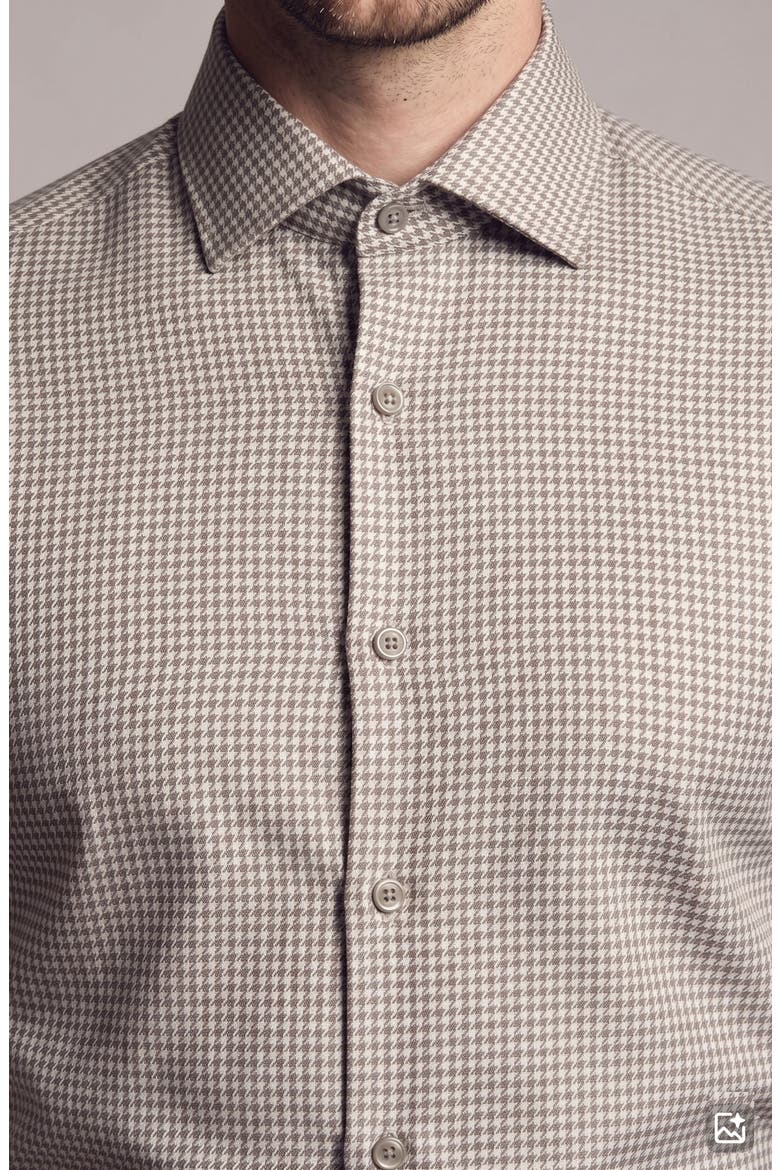 Micro Checked Dress Shirt, Alternate, color, TAUPE