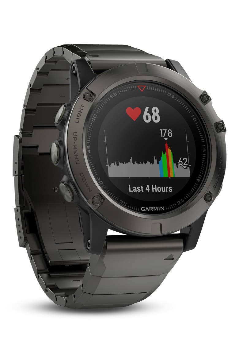 fenix® 5X Sapphire Premium Multisport GPS Watch, 51mm, Alternate, color, GUNMETAL/ SLATE GRAY SAPPHIRE