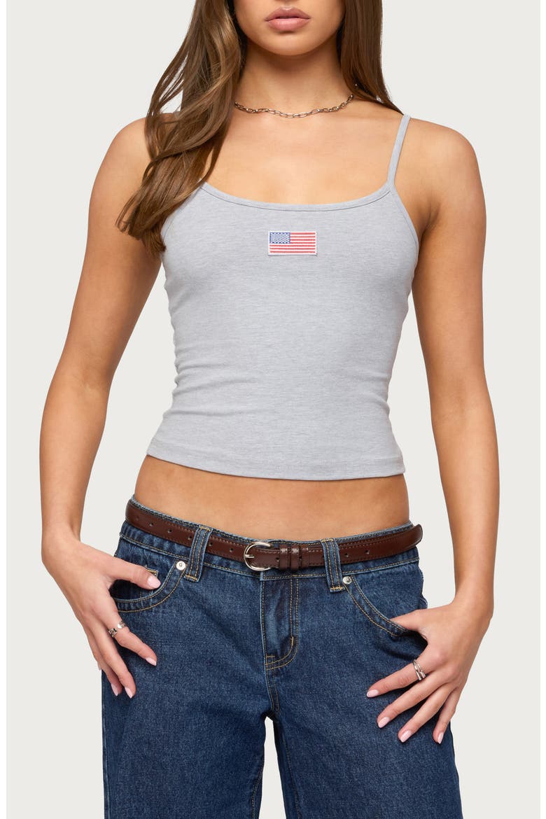 USA Stretch Cotton Camisole, Main, color, GRAY-MELANGE