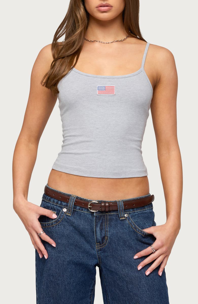 EDIKTED USA Stretch Cotton Camisole, Main, color, 