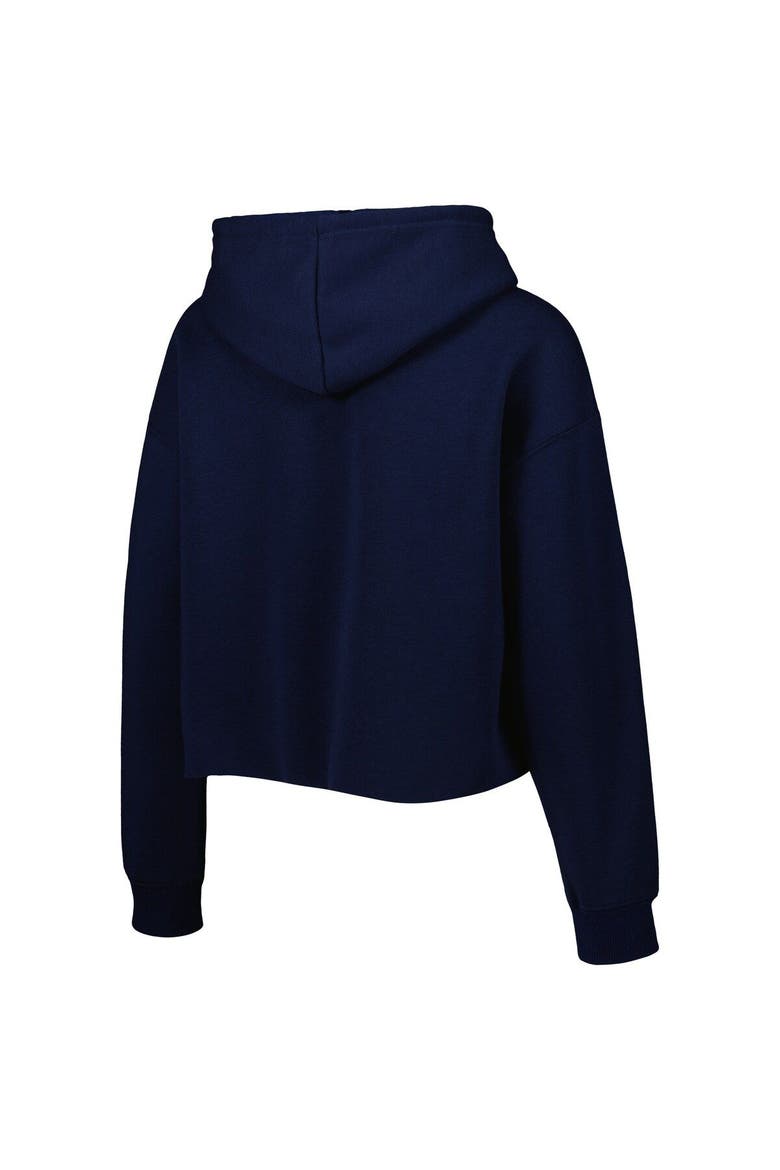 Women's Cuce Navy Tennessee Titans Crystal Logo Cropped Pullover Hoodie, Alternate, color, Navy
