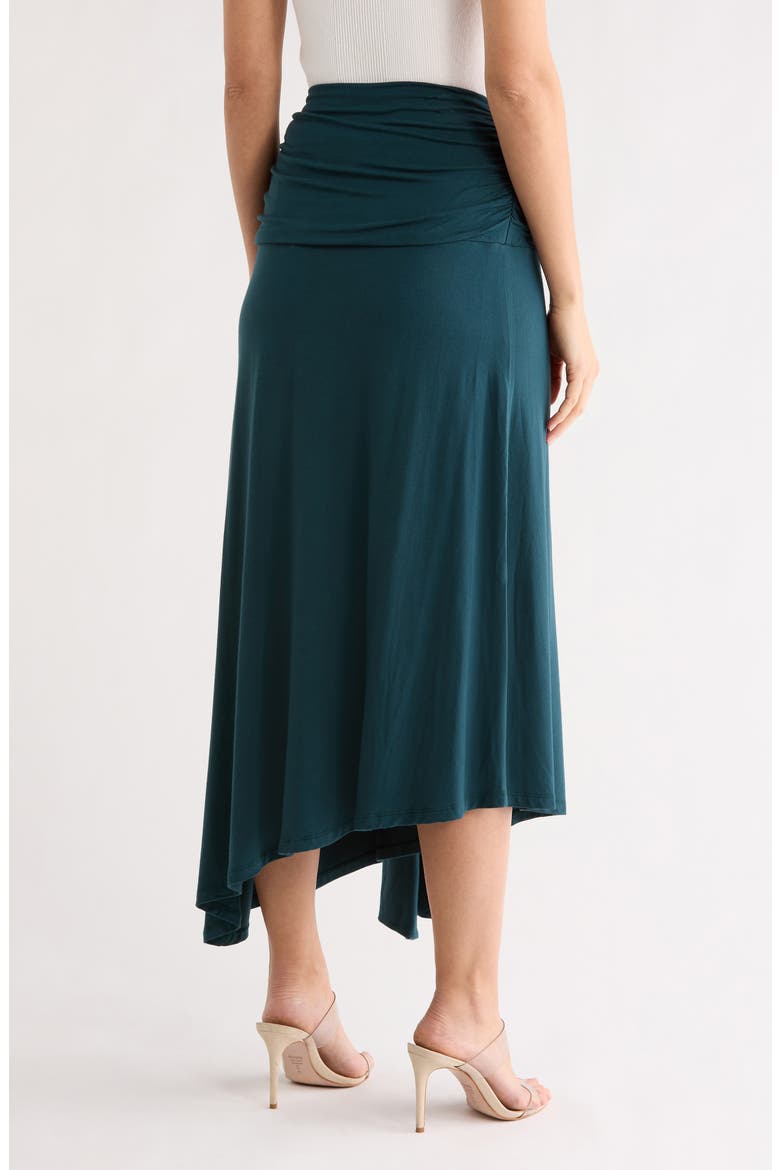 Draped Asymmetric Midi Skirt, Alternate, color, HUNTER GREEN