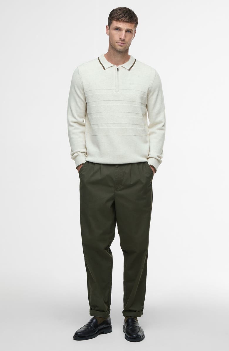 Barbour Fenhill Wool Blend Long Sleeve Polo, Alternate, color, Whisper White