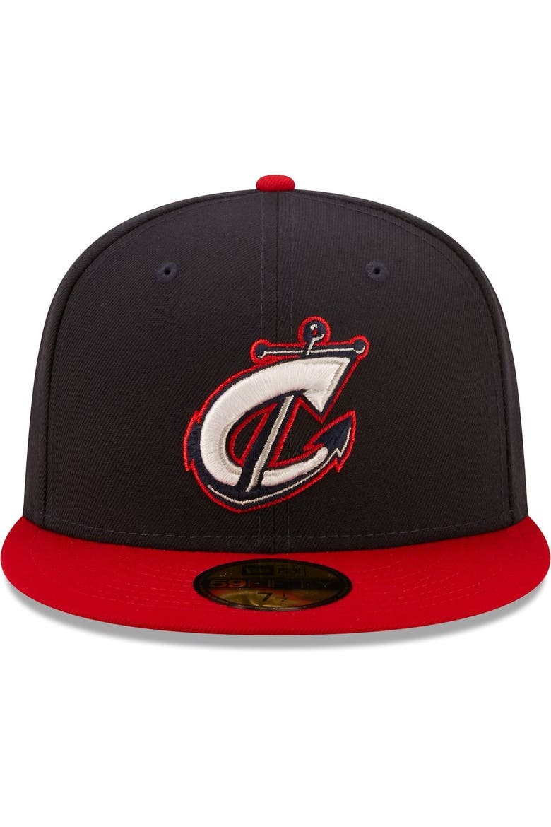 Men's New Era Navy Columbus Clippers Authentic Collection 59FIFTY Fitted Hat, Alternate, color, Navy