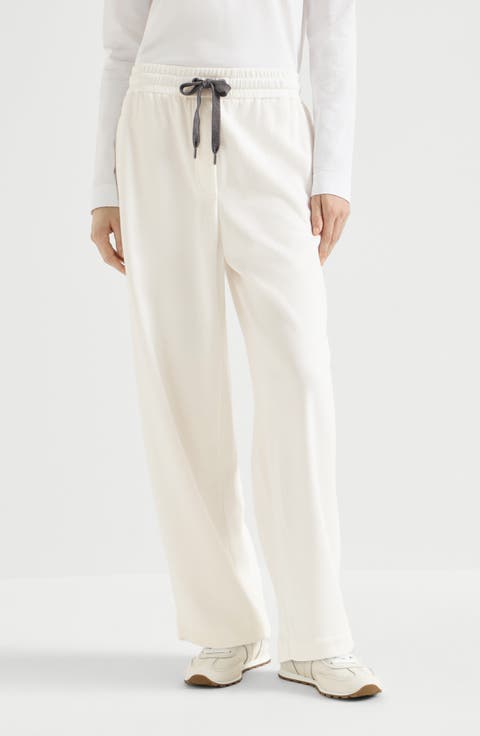 Techno cotton piqué track trousers