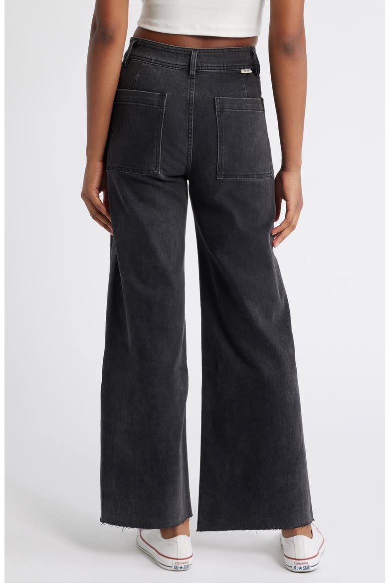 Holiday High Waist Wide Leg Jeans, Alternate, color, WASHED BLACK