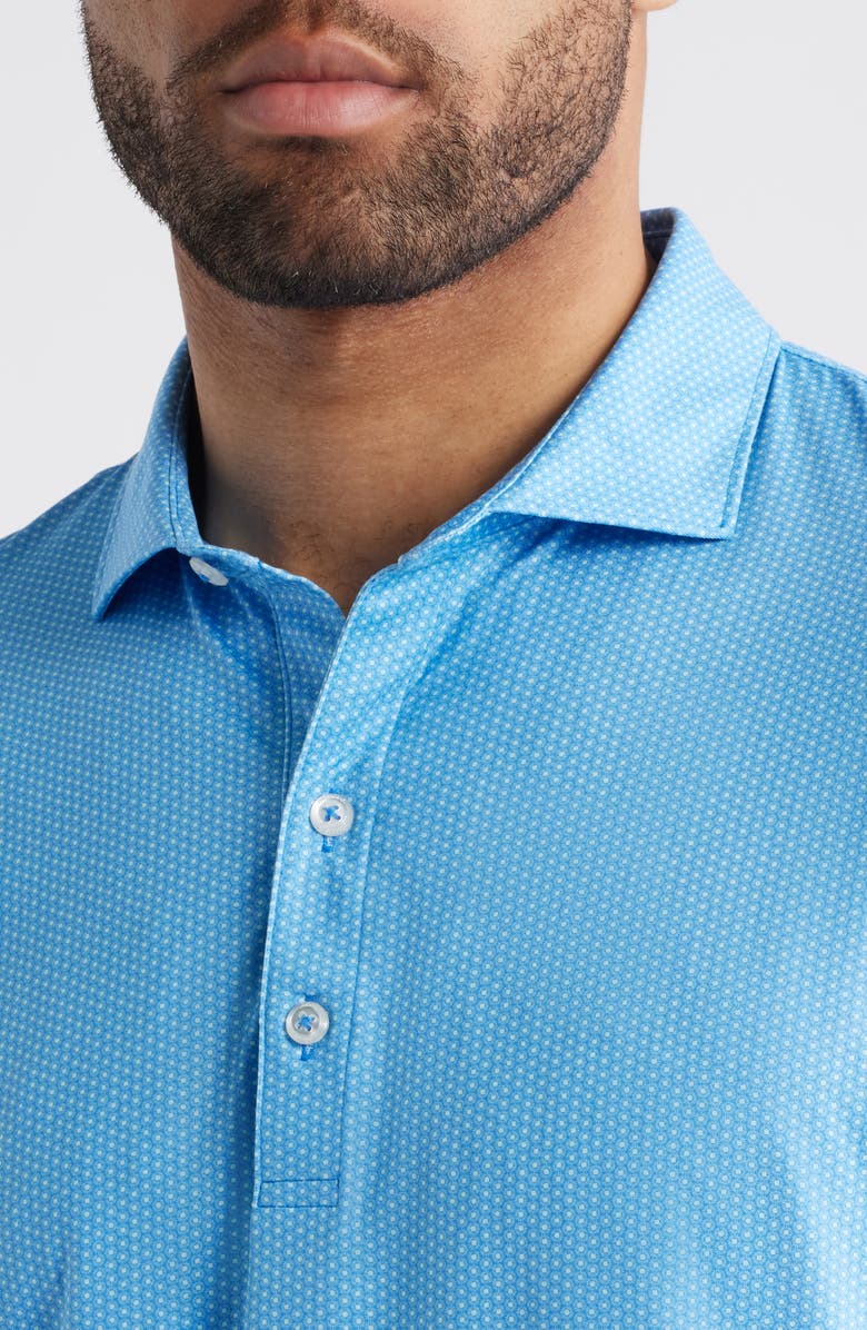 johnnie-O Marlin Microprint Featherweight Performance Polo, Alternate, color, Palisades Blue