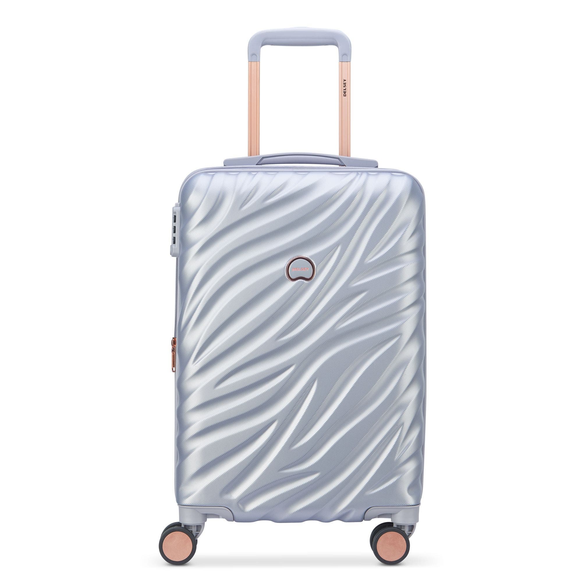 Delsey Paris Alexis Hardside 2-Piece (21"/29") Expandable Spinner Luggage Set, Alternate, color, Platinum/Rose Gold