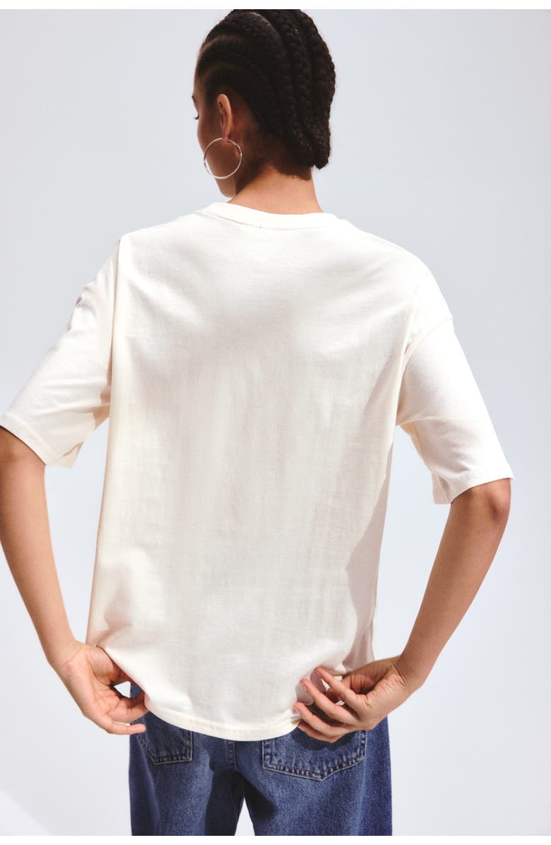 H&M Oversized t-shirt with printed motif, Alternate, color, Cream/Pacha