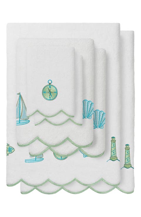 Sea Joy Scallop 6-Piece Embellished Towel Set