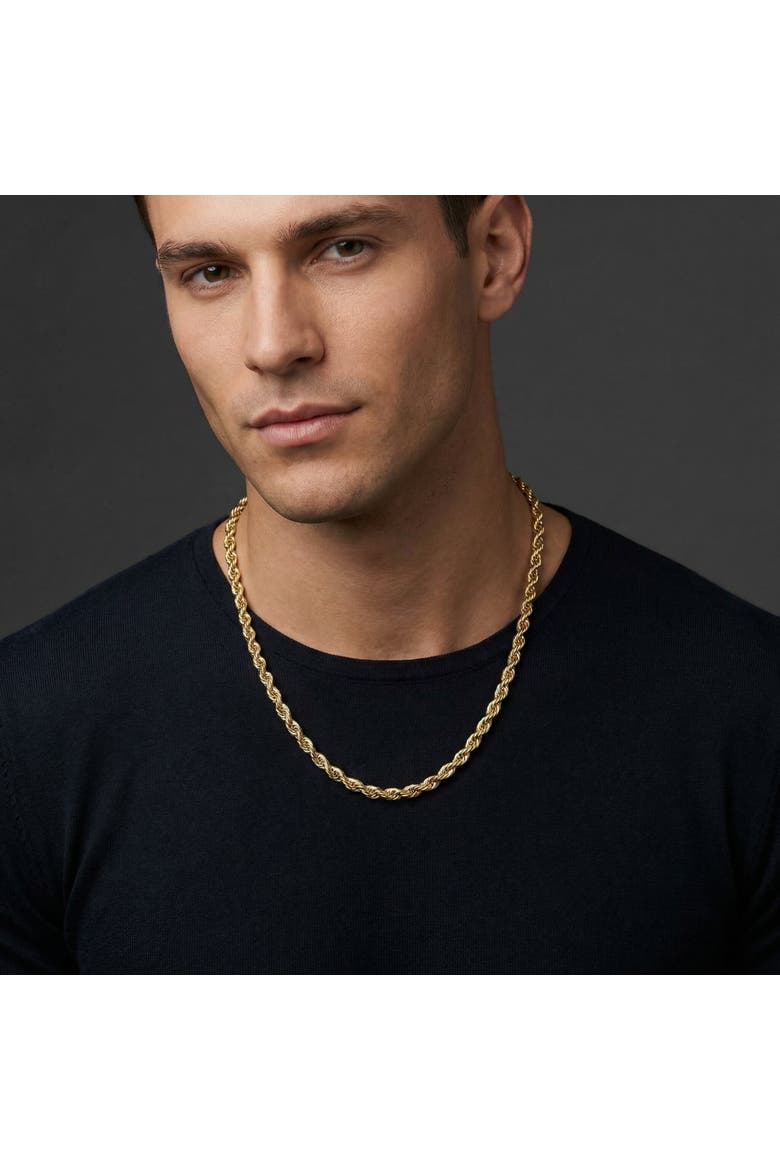 Yellow 14KT Gold Filled Men's 4.2mm Rope Chain Necklace, Alternate, color, 14k Yellow Gold