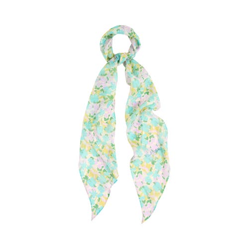 Lost Pattern Nyc "rosebay" Silk Chiffon Neck Scarf In Green