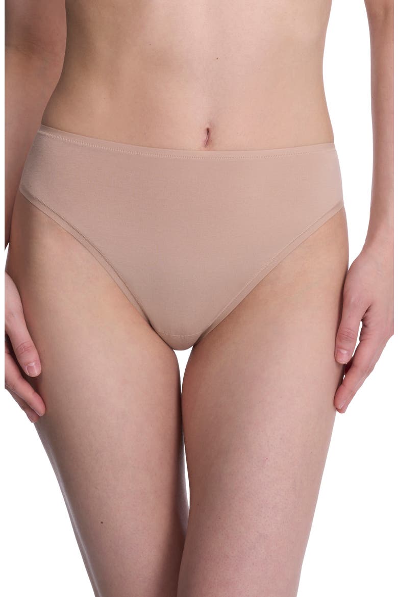 Bliss Bare Cotton High Cut Briefs, Main, color, CAFE