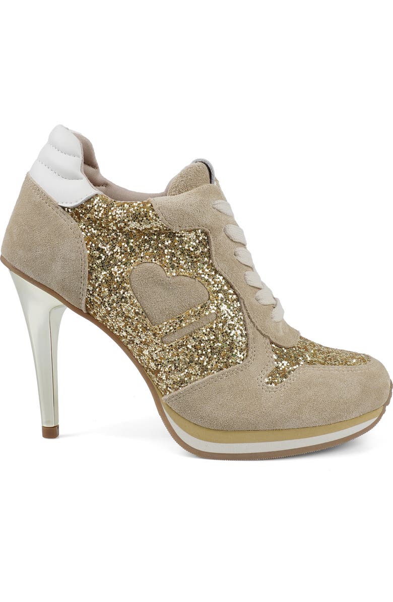 Candie
s Percy Platform Pump, Alternate, color, Beige/ Gold