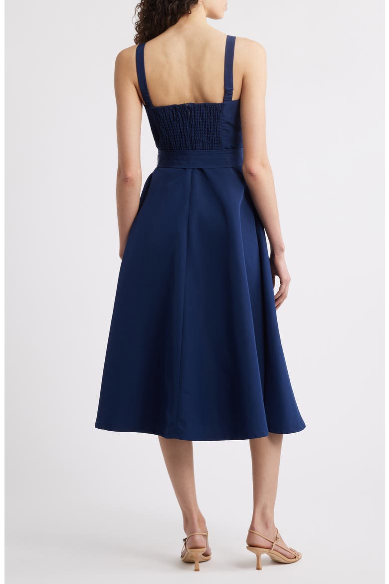 Belted Fit & Flare Sundress, Alternate, color, NAVY
