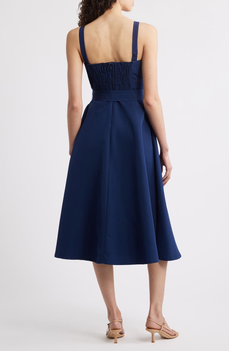 Julia Jordan Belted Fit & Flare Sundress, Alternate, color, Navy