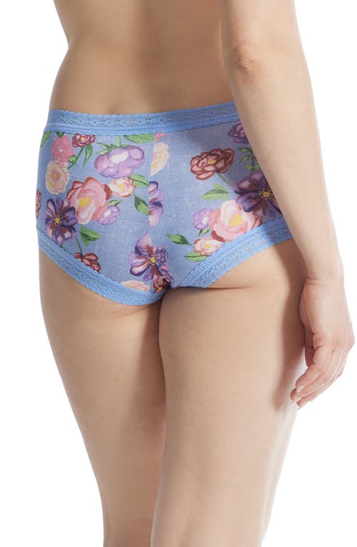 Hanky Panky Dream Lace Trim Modal Boyshorts In Chatsworth House Garden
