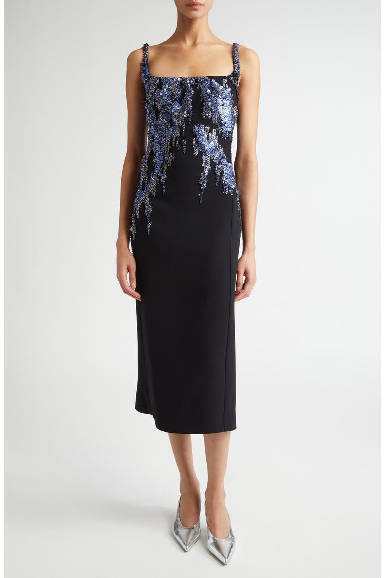 Sequin Embroidered Skirt, Main, color, BLACK