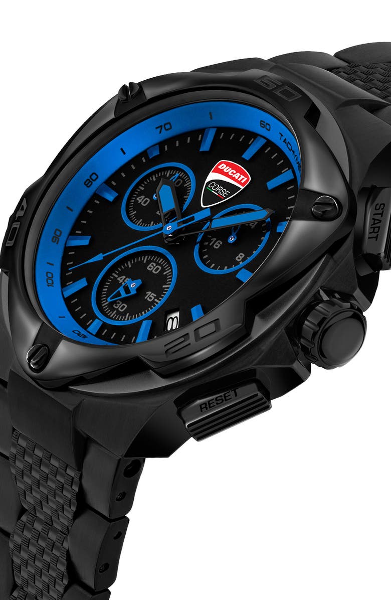 Ducati Corse Motore Chronograph Bracelet Watch, 49mm, Alternate, color, Black