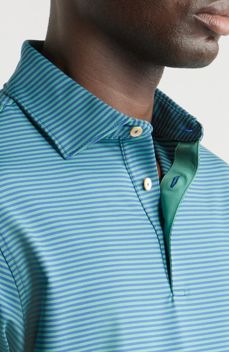 Peter Millar Hales Stripe Performance Jersey Polo, Alternate, color, Sport Navy