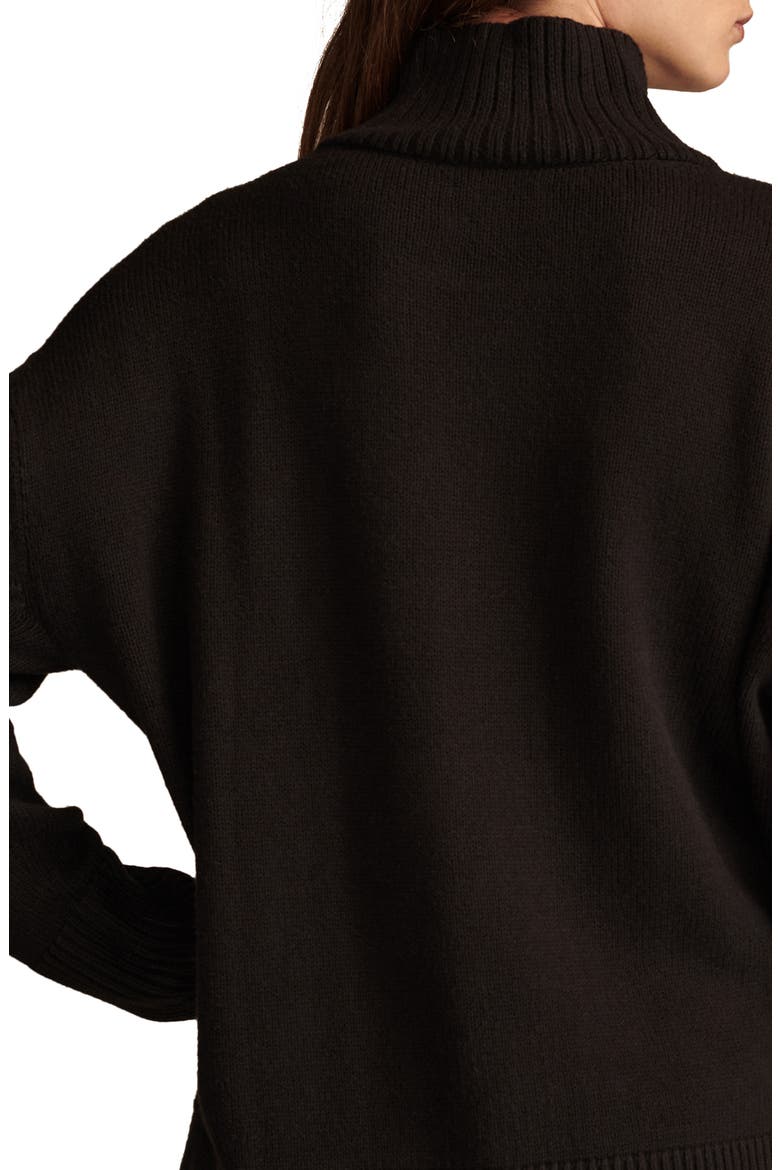 Cotton Blend Turtleneck Sweater, Alternate, color, DARK BLACK