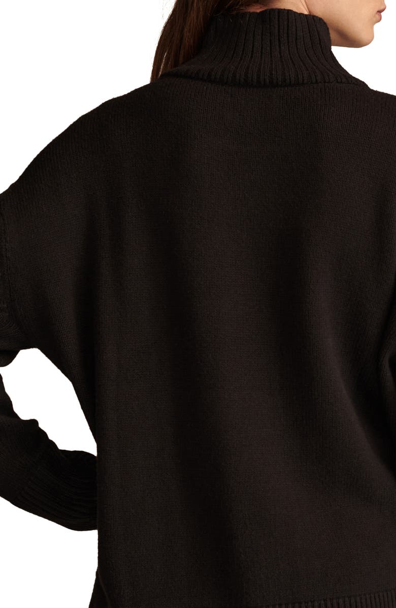 Lucky Brand Cotton Blend Turtleneck Sweater, Alternate, color, Dark Black