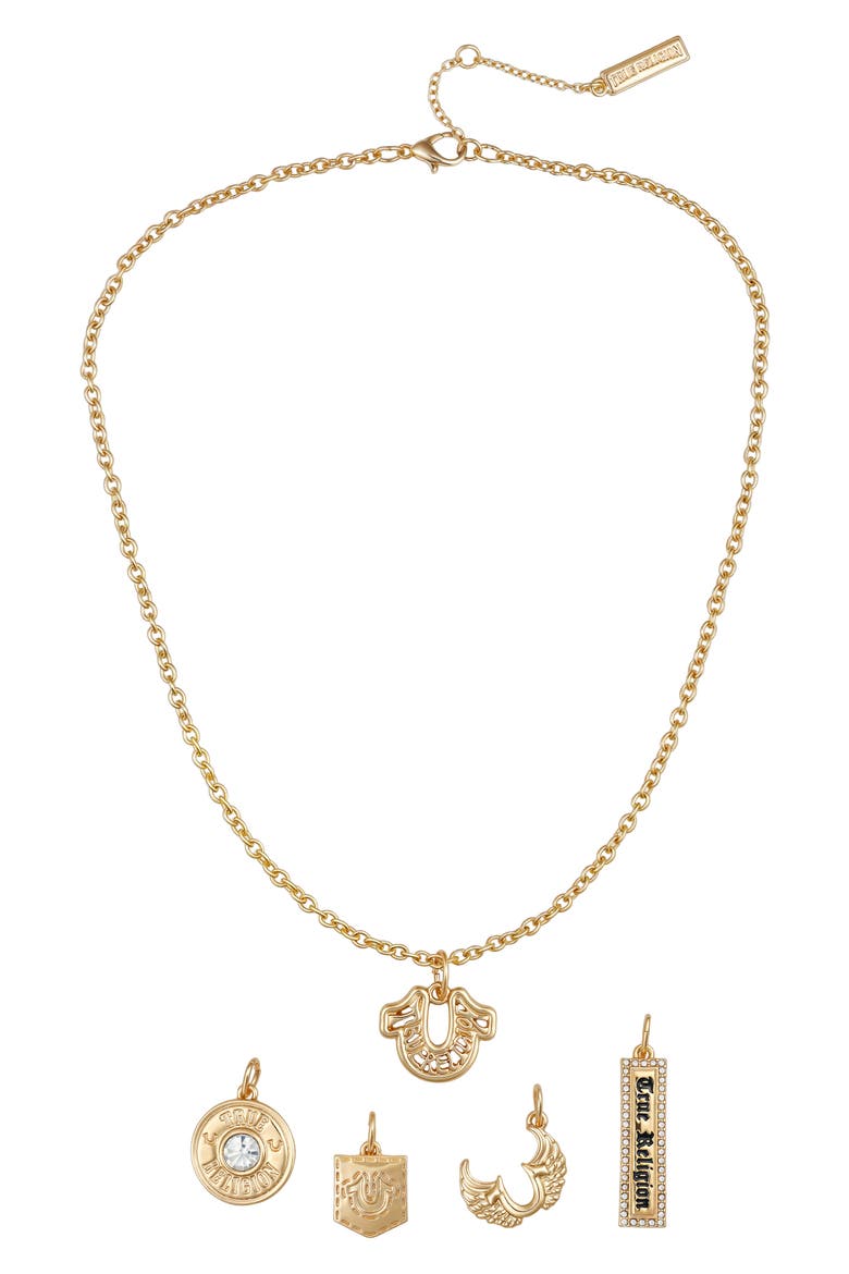 Interchangeable Charms Necklace, Alternate, color, GOLD TONE