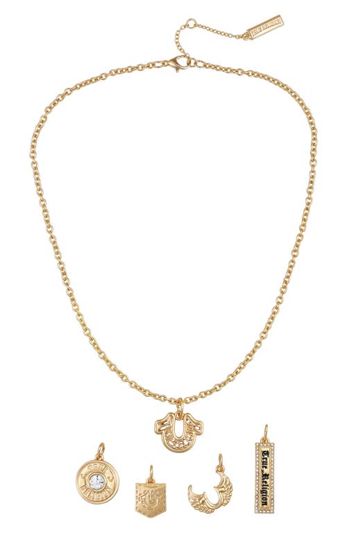True Religion Interchangeable Charms Necklace In Gold