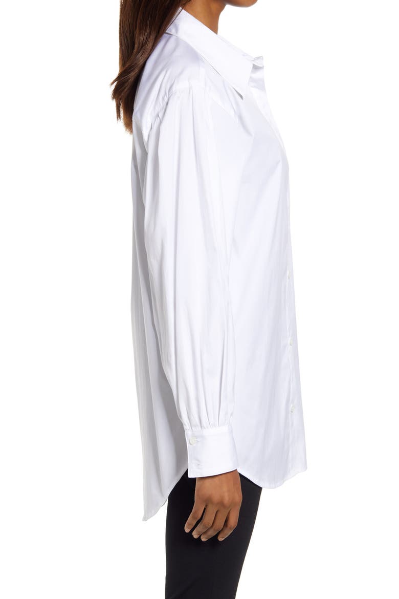 Organic Cotton Poplin Oversize Blouse, Alternate, color, WHITE