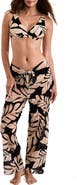 Mimi Flamingo Riley Tie Front Stretch Mesh Cover-Up Pants