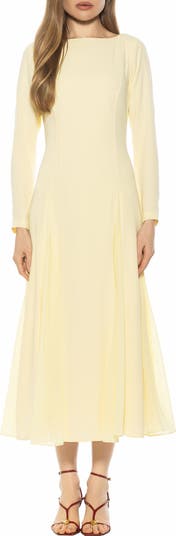 knee length dresses for ladies Elorie Long Sleeve Maxi Dress Blue / Brown