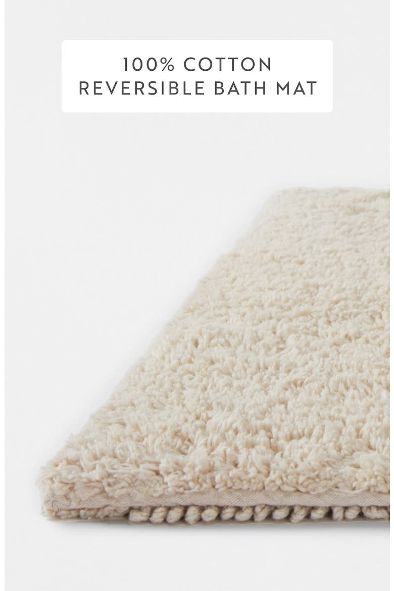 Reversible Cotton Bath Mat, Alternate, color, NATURAL
