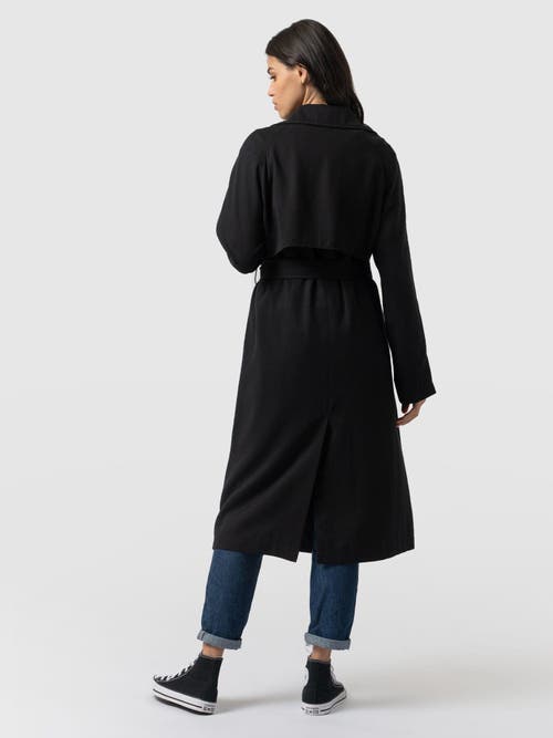 Saint And Sofia Saint + Sofia Marion Double Breasted Trench In Black