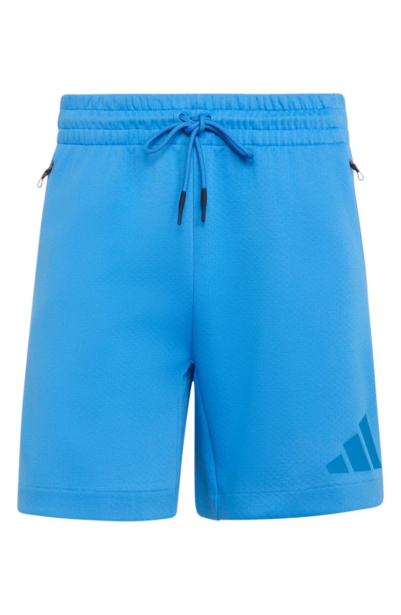 adidas Z.N.E. Knit Drawstring Shorts, Alternate, color, Ray Blue