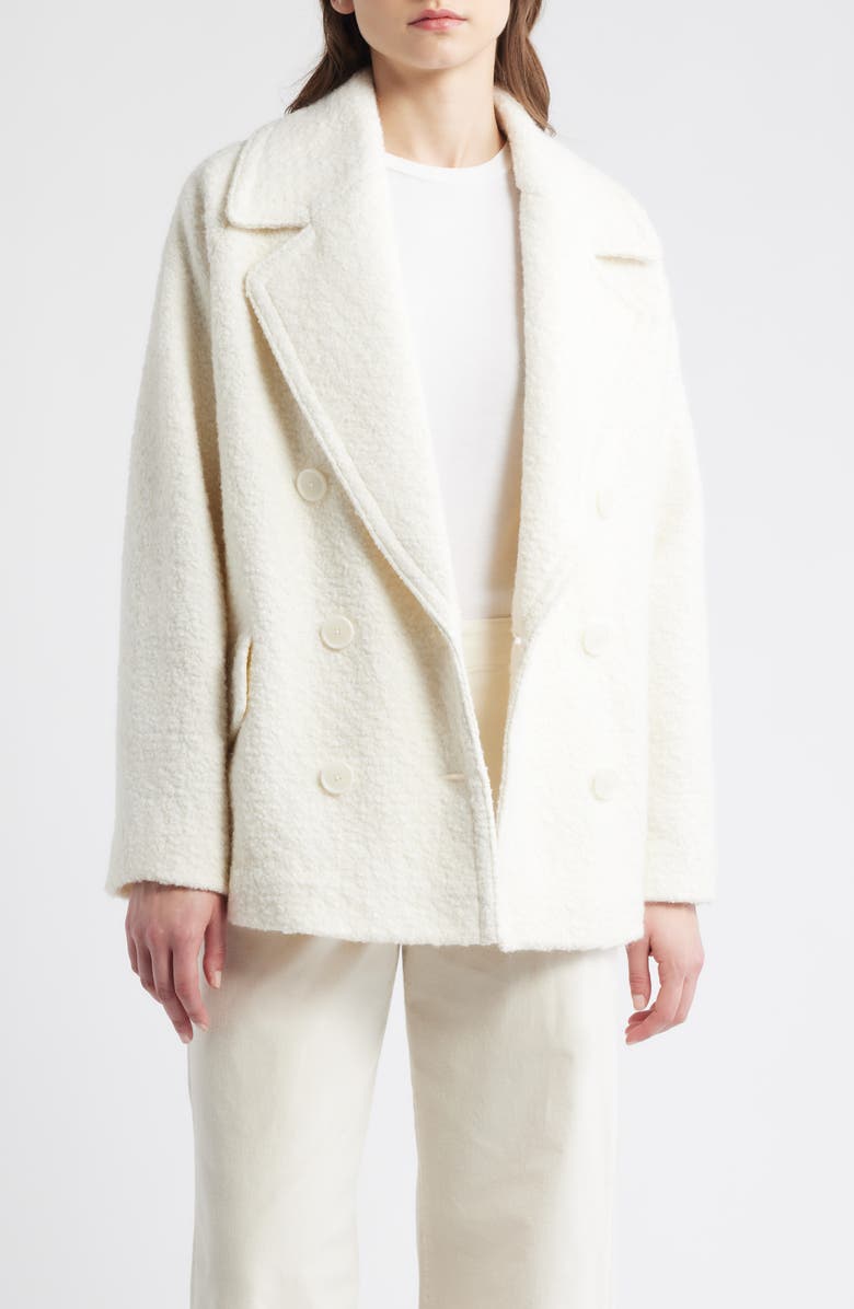 BOSS Orange Cabani Textured Double Breasted Jacket, Main, color, Open White