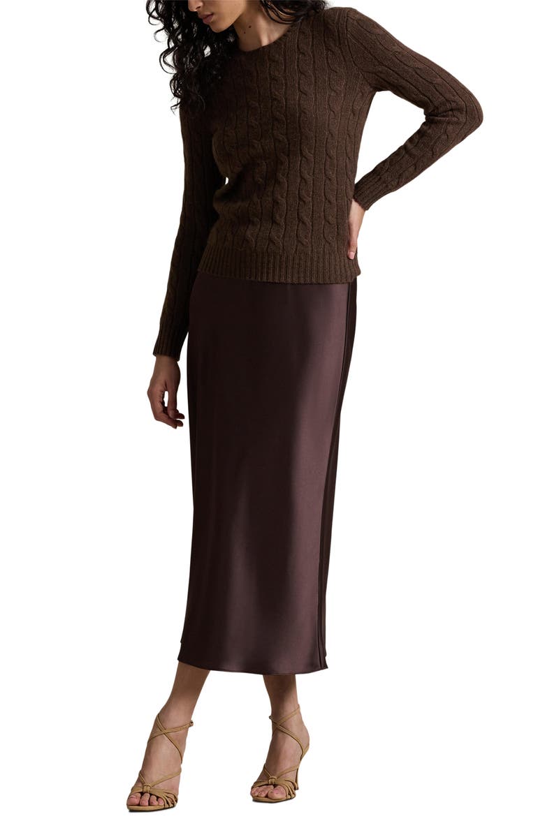 Polo Ralph Lauren Satin Midi Skirt, Alternate, color,