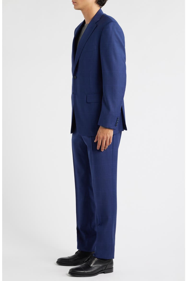 Siena Regular Fit Medium Blue Glen Check Super 130s Wool Suit, Alternate, color, BRIGHT BLUE