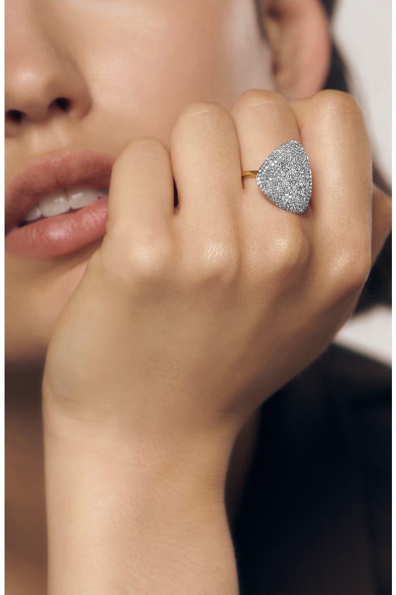 Nura Diamond Teardrop Cocktail Ring, Alternate, color, YELLOW GOLD