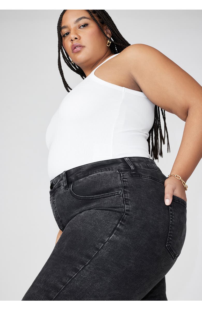 ELOQUII The Leigh Super Stretch Slim Leg Jean, Alternate, color, Vintage Black