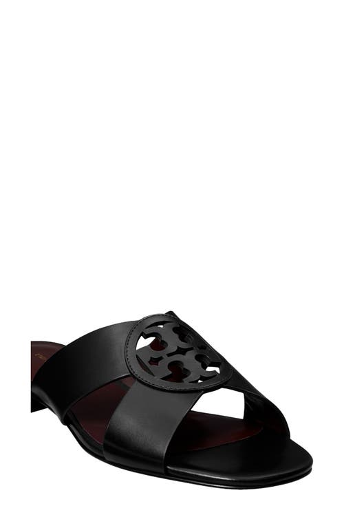 Tory Burch Miller Leather Crisscross Flat Sandals In Perfect Black