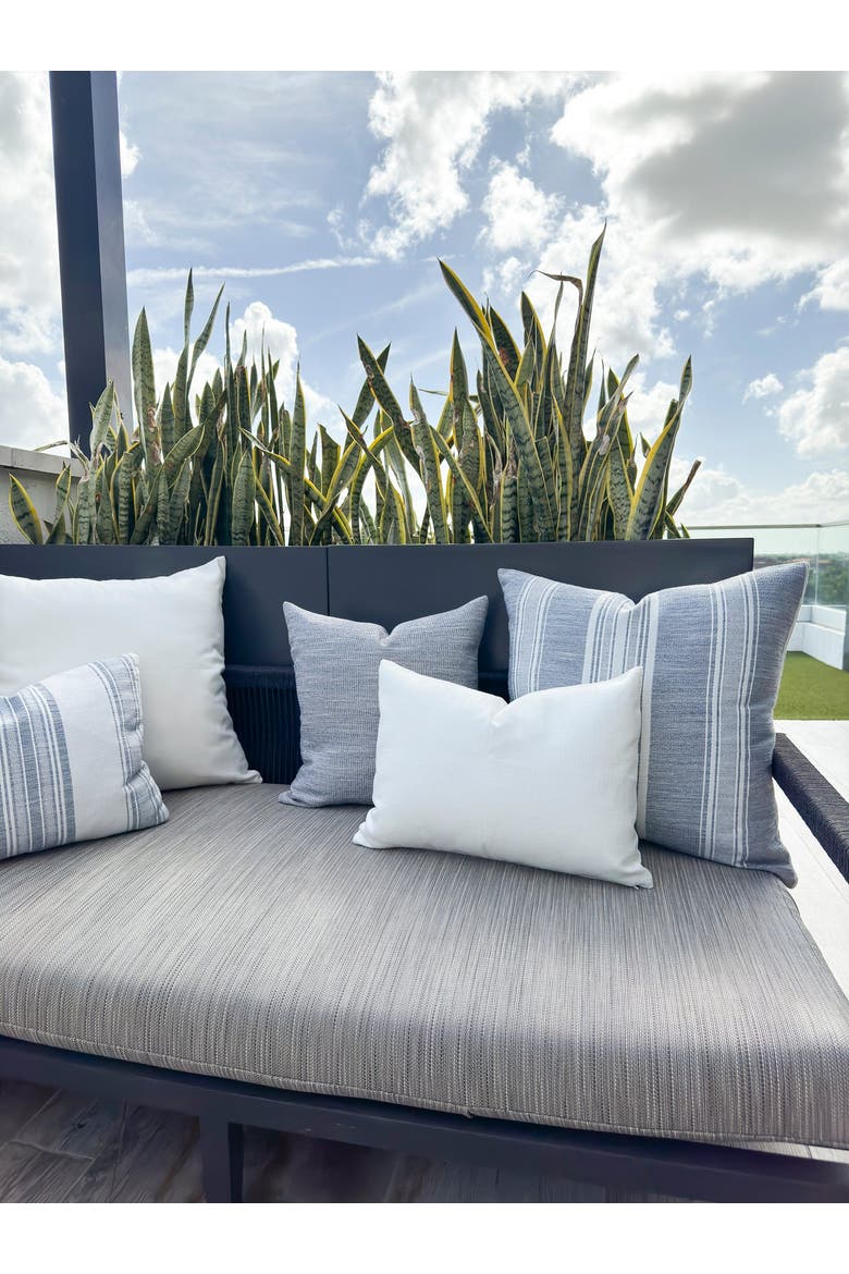 Seaside Smooth Indoor Outdoor Pillow, Alternate, color, Indigo