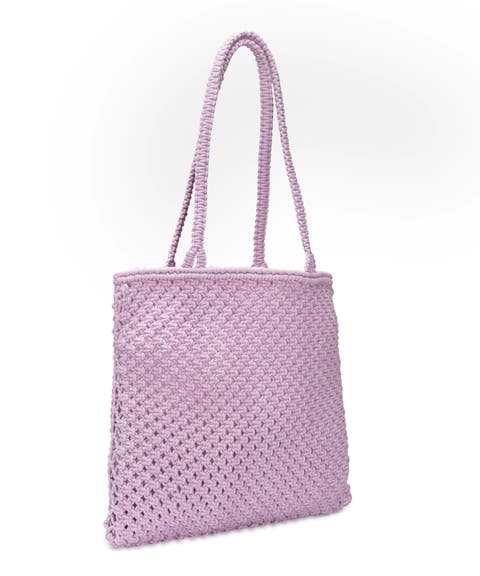 sunwashed macrame shopper