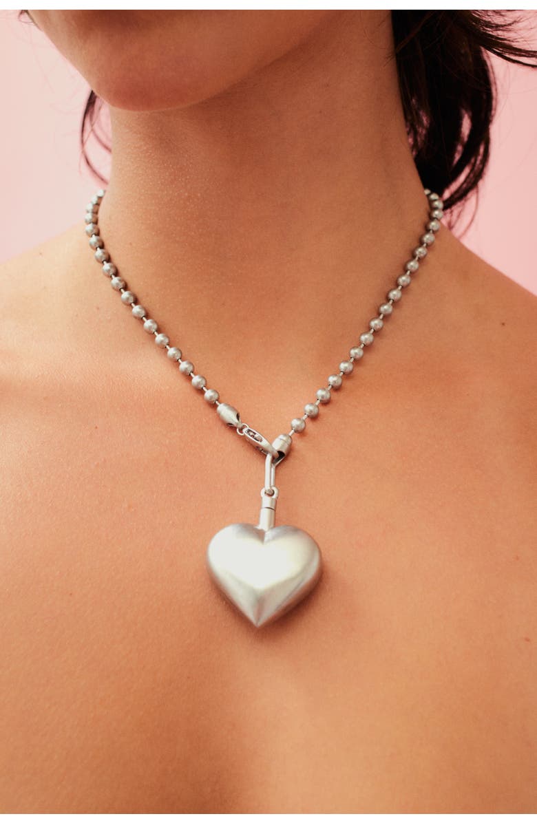 67jewelry Puffed Heart Necklace, Alternate, color, Silver