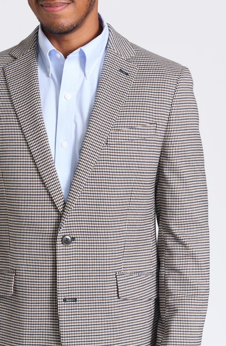 SAVILE ROW CO Brown & Navy Houndstooth Blazer, Alternate, color, Brown/ Navy