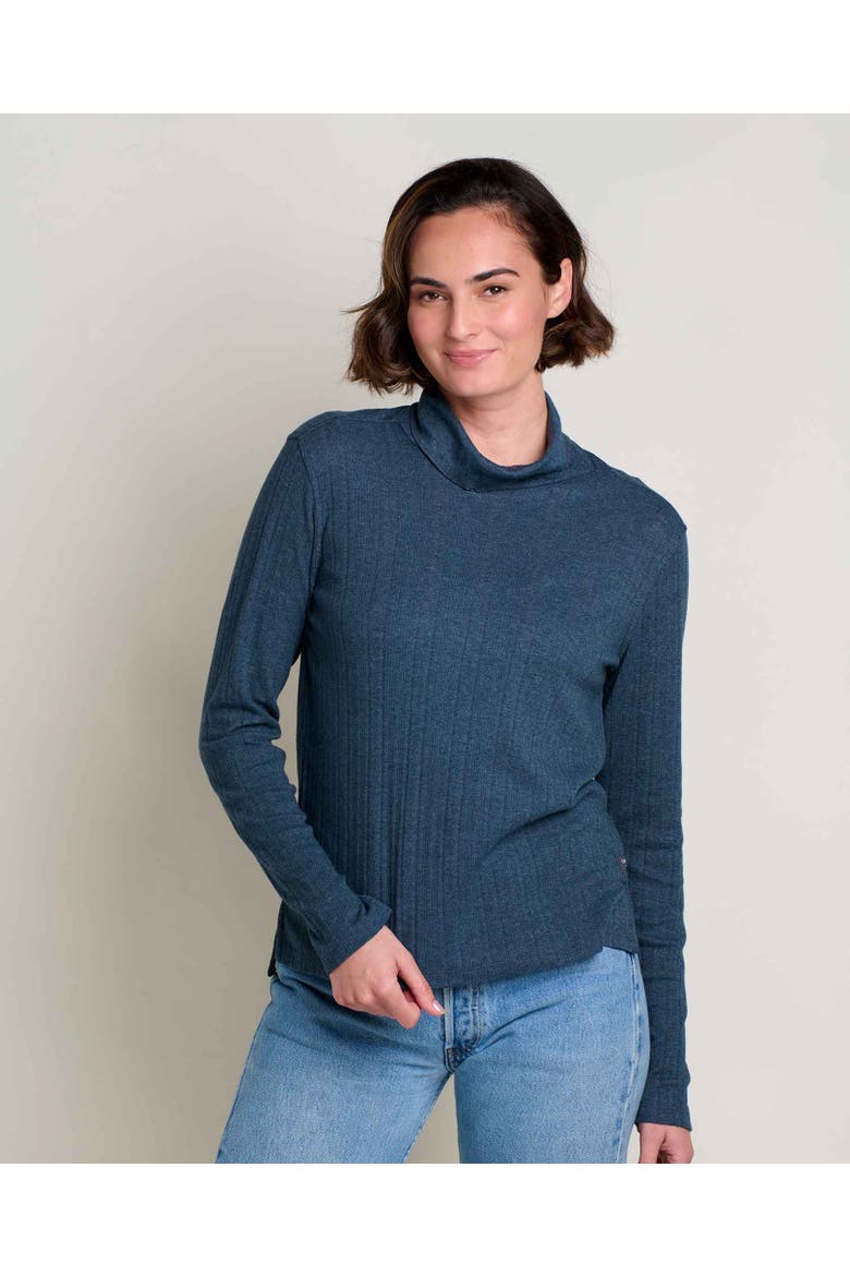 Foothill Pointelle Long Sleeve Turtleneck, Main, color, Midnight