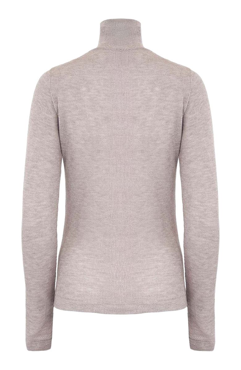 THEO The Label Nomia Sheer Knit Turtleneck, Alternate, color, Heather Grey