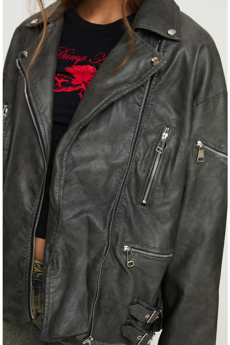 Magnets Faux Leather Jacket, Alternate, color, WASHED CHARCOAL