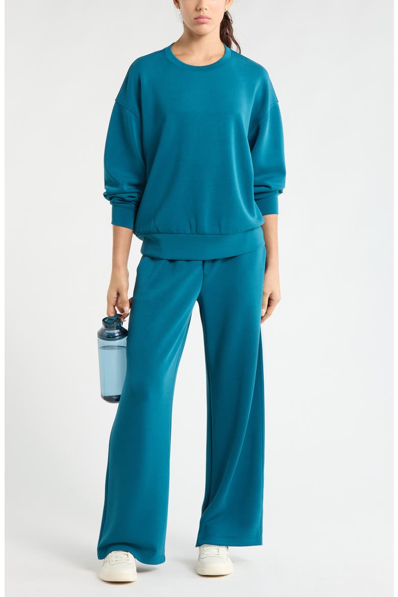 Soft Luxe Boxy Crew Sweatshirt, Alternate, color, TEAL SEAGATE