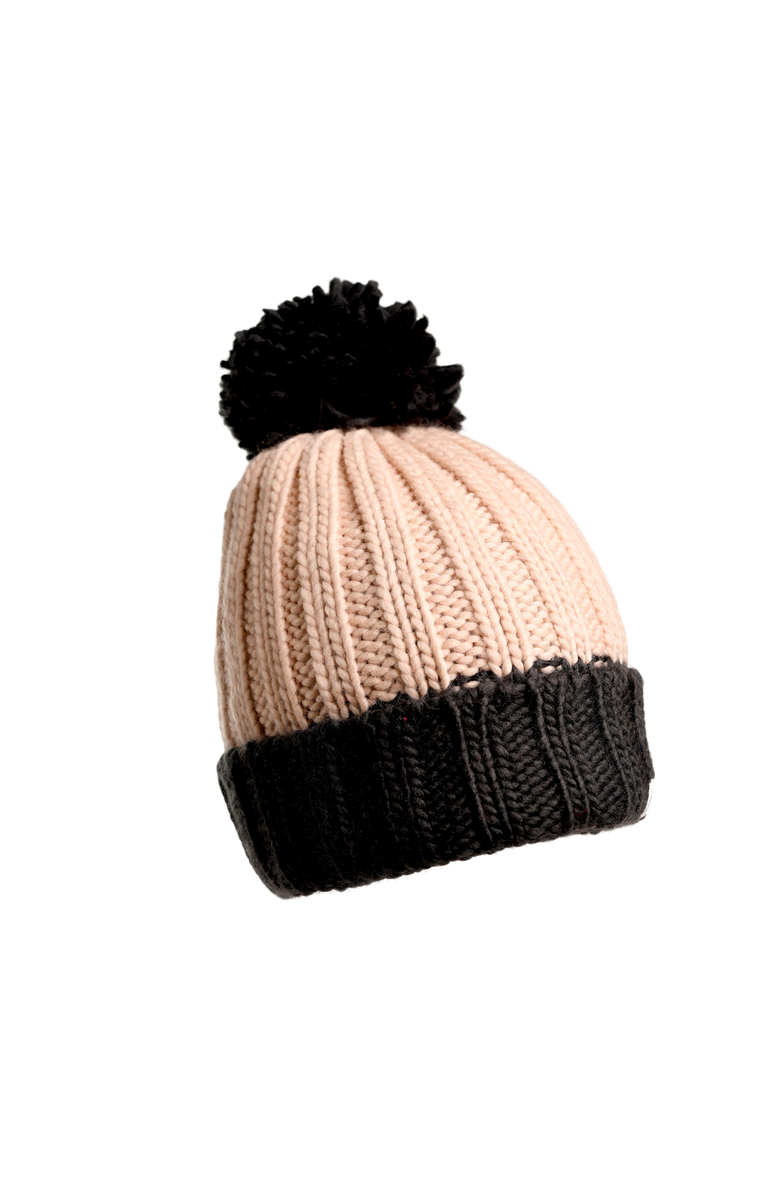 Nirvanna Designs Cherry Pom Hat, Alternate, color, Charcoal/Pink Quartz