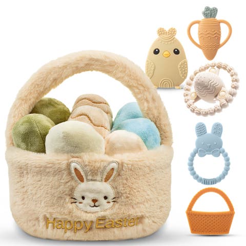 Easter Plush  Basket and Baby Teethers 16-Piece Set